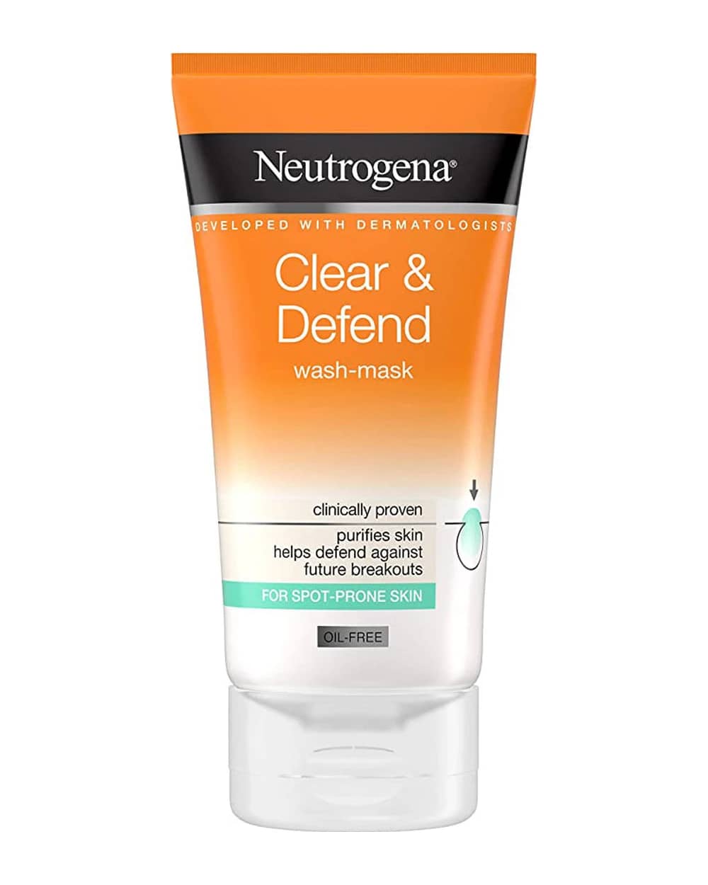 ماسک و شوینده صورت نوتروژینا 150ml Claer & Defend