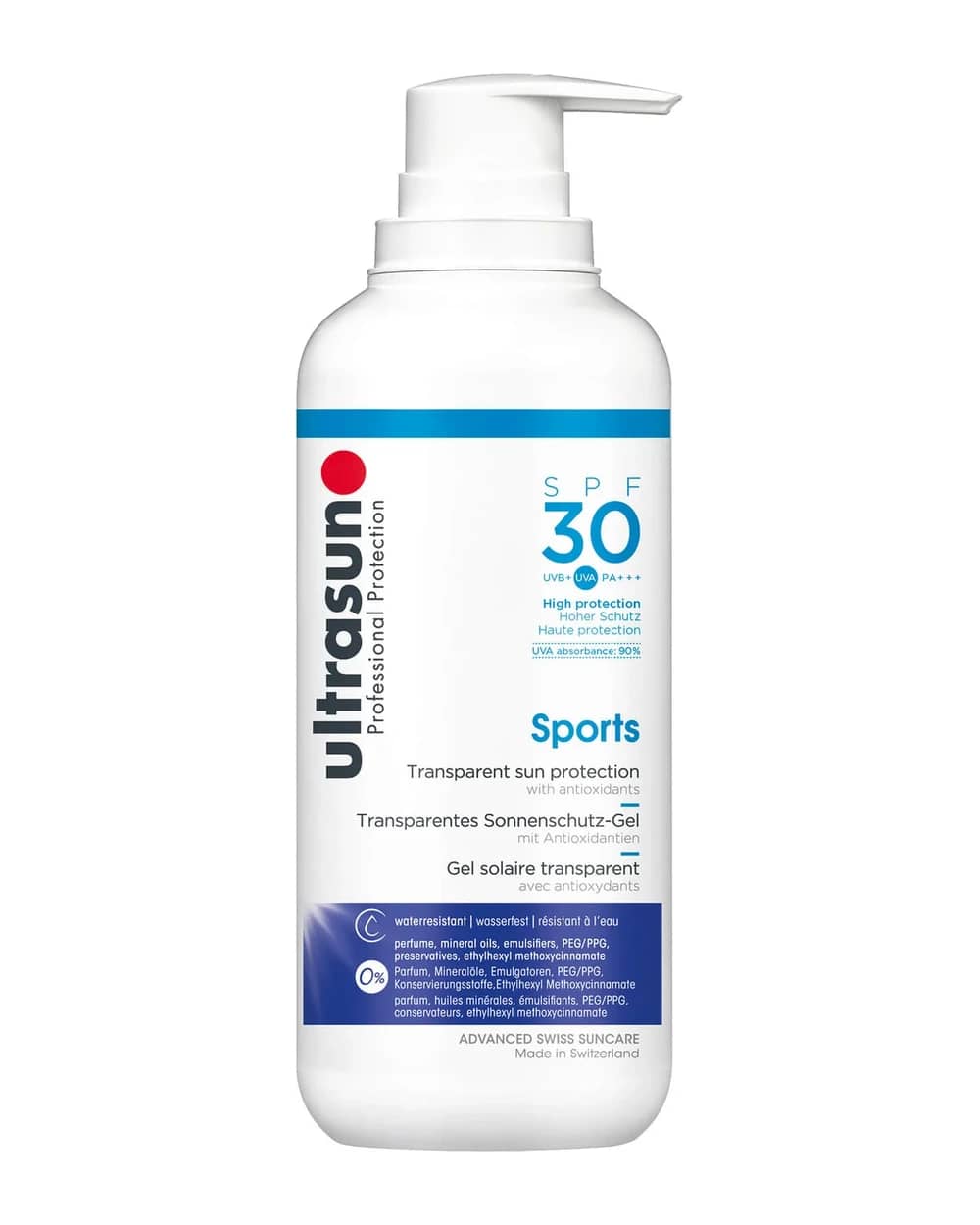 Ultrasun gel di protezione solare trasparente sport SPF 30 400 ml