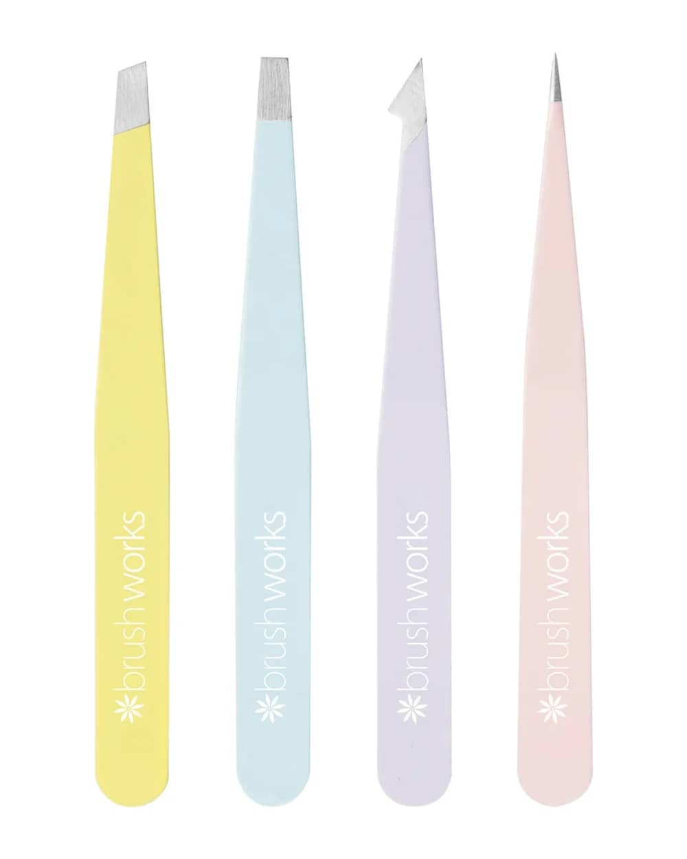 brushworks HD Set di Pinzette per Sopracciglia - colori assortiti