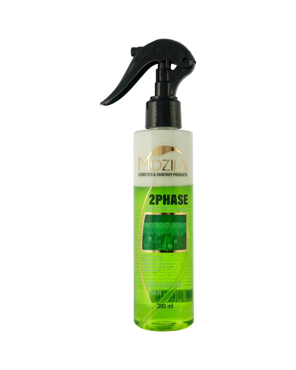 اسپری دو فاز محافظ حرارت و نرم کننده حاوی کراتین انواع مو موزیلا 200ml