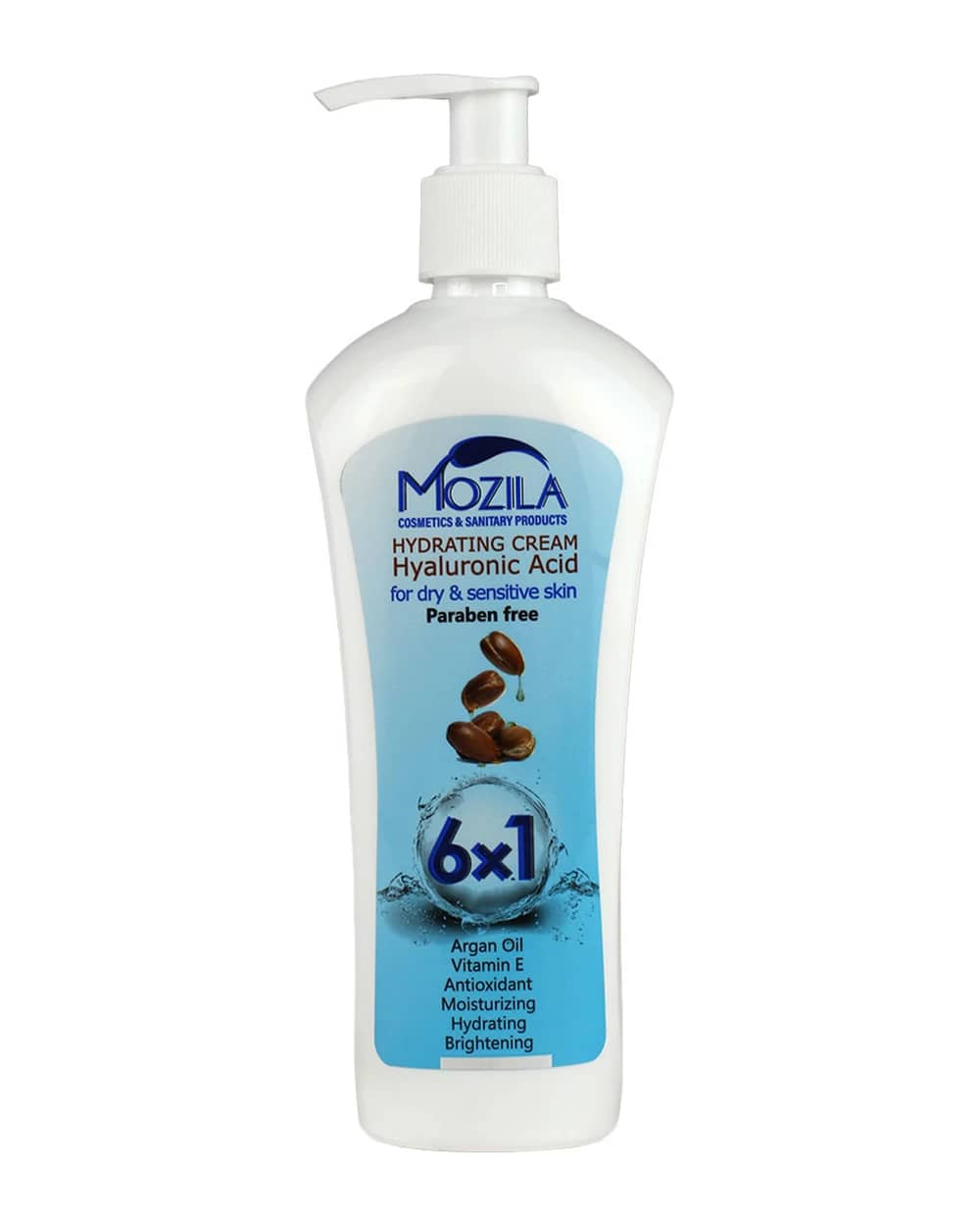کرم پمپی آبرسان و مرطوب کننده حاوی هیالورونیک اسید پوست خشک موزیلا 300ml