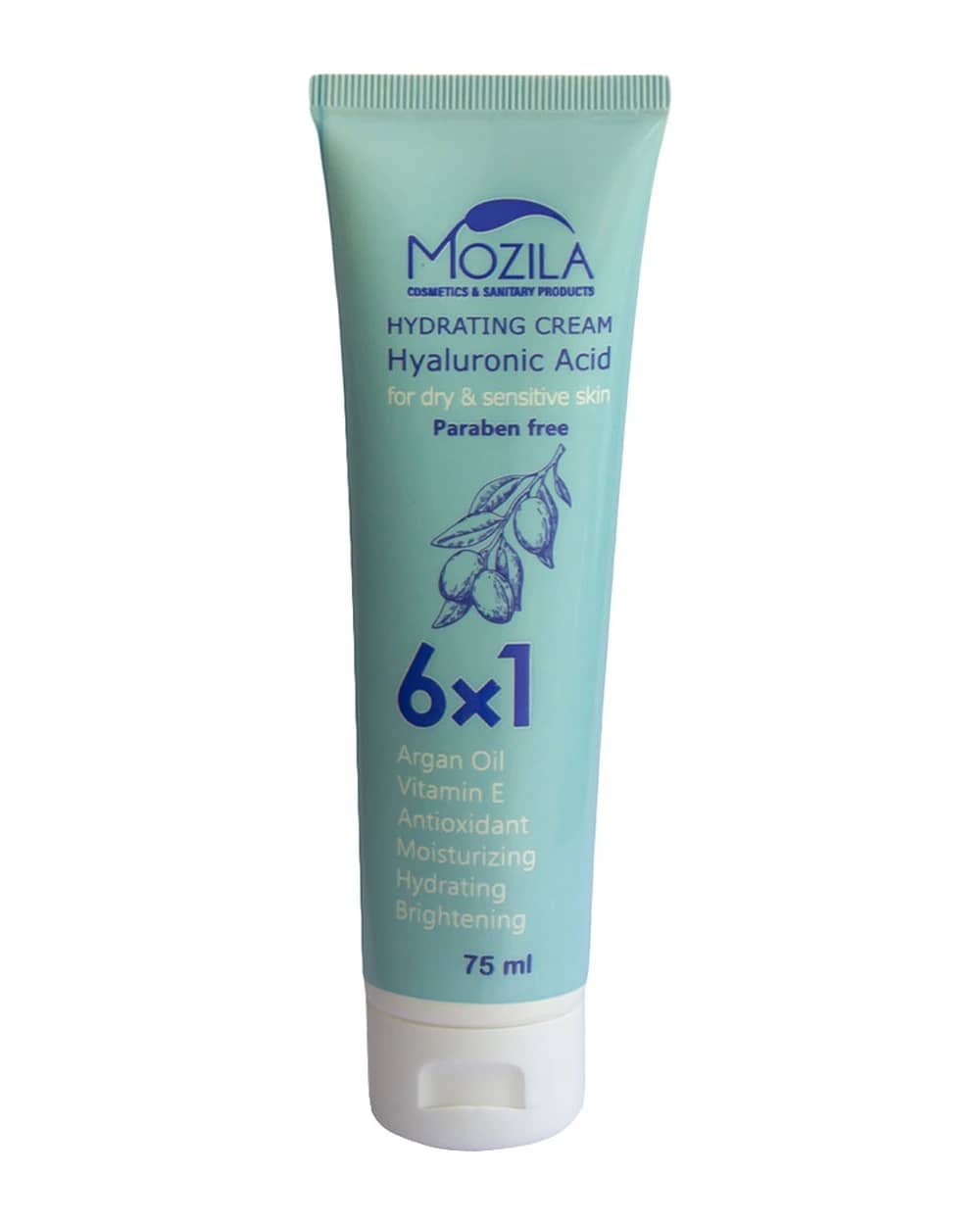 کرم آبرسان حاوی هیالورونیک اسید و روغن هسته آرگان پوست خشک موزیلا 75ml