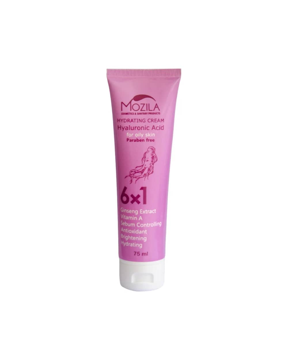 کرم آبرسان حاوی هیالورونیک اسید و جنسینگ پوست چرب موزیلا 75ml