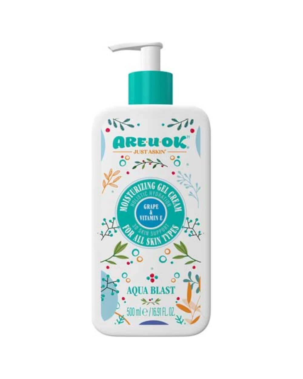 ژل کرم آبرسان آر یو اکی انگور و ویتامین 500ml E