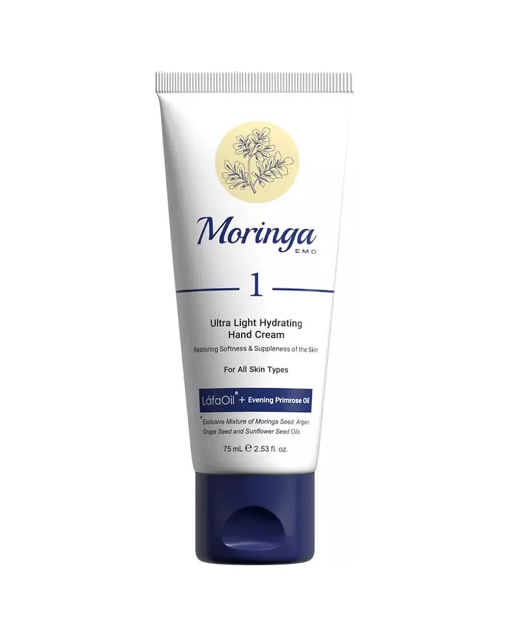 کرم دست آبرسان فوق سبک مناسب انواع پوست 1 مورینگا امو 75ml