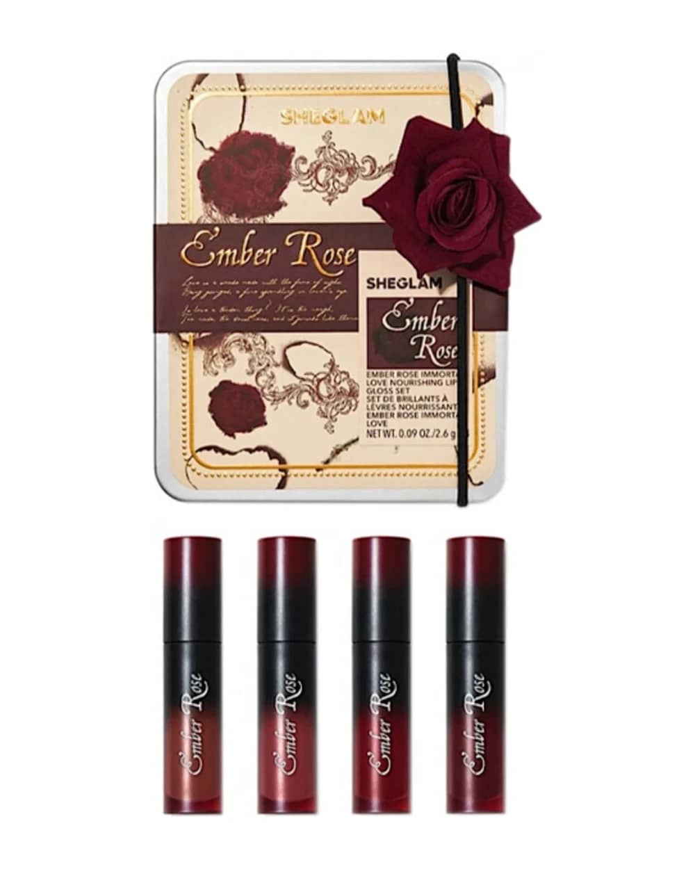 پک لیپ گلاس شیگلم 4 عددی Ember Rose
