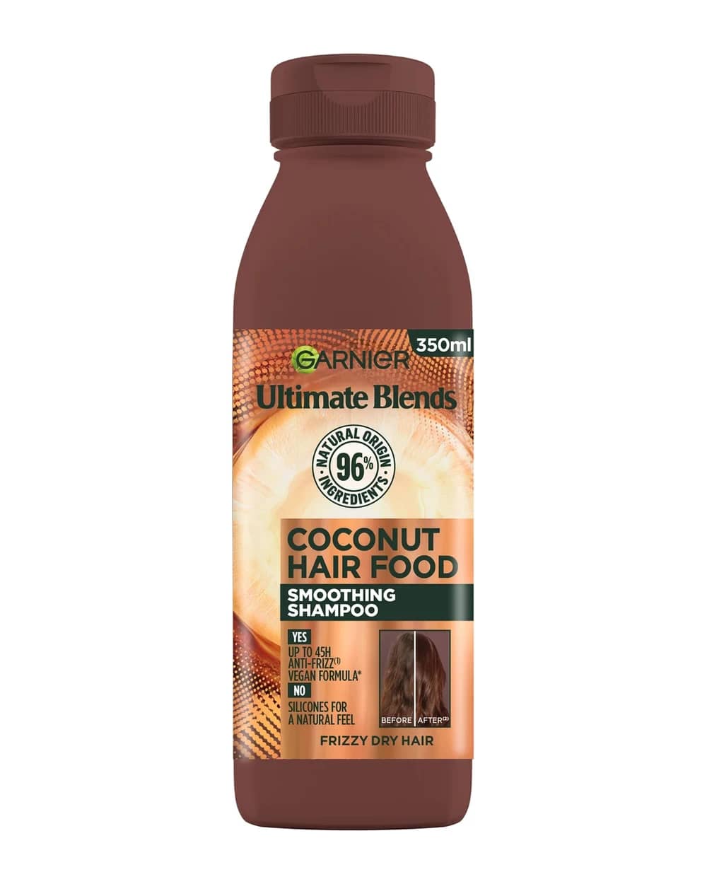 Garnier Ultimate Blends Smoothing Hair Food Coconut Shampoo per capelli crespi 350ml