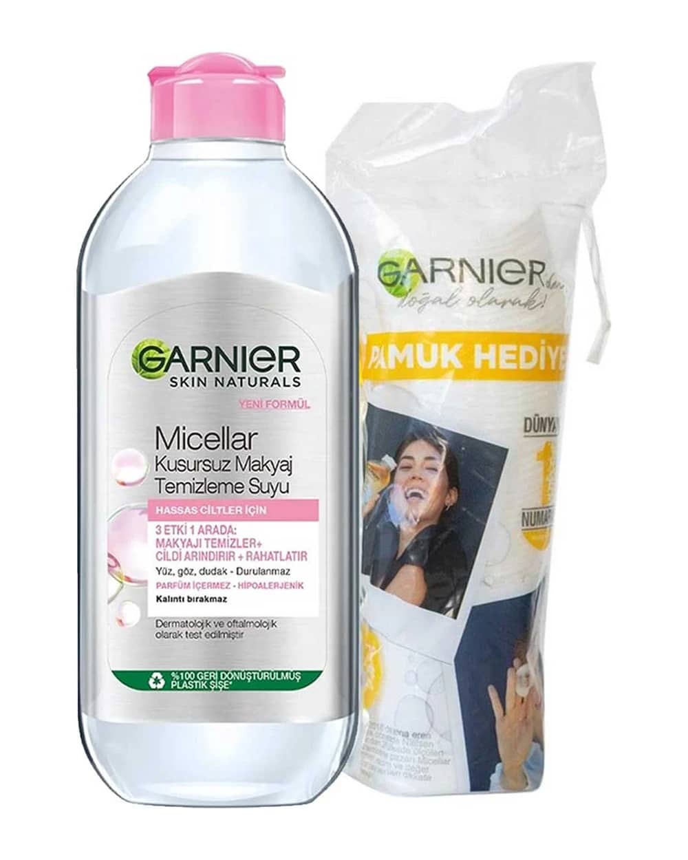میسلار واتر انواع پوست به همراه پد پاک کننده 70 عددی گارنیه 400ml