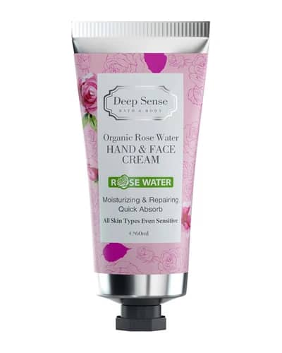 کرم مرطوب کننده دست و صورت انواع پوست گلاب دیپ سنس 60ml