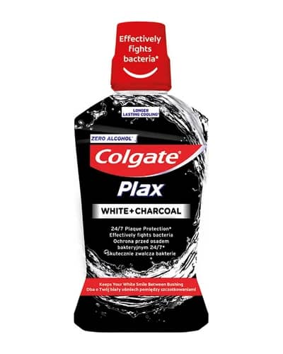 دهانشویه زغالی Plax White Charcoal کلگیت 500ml