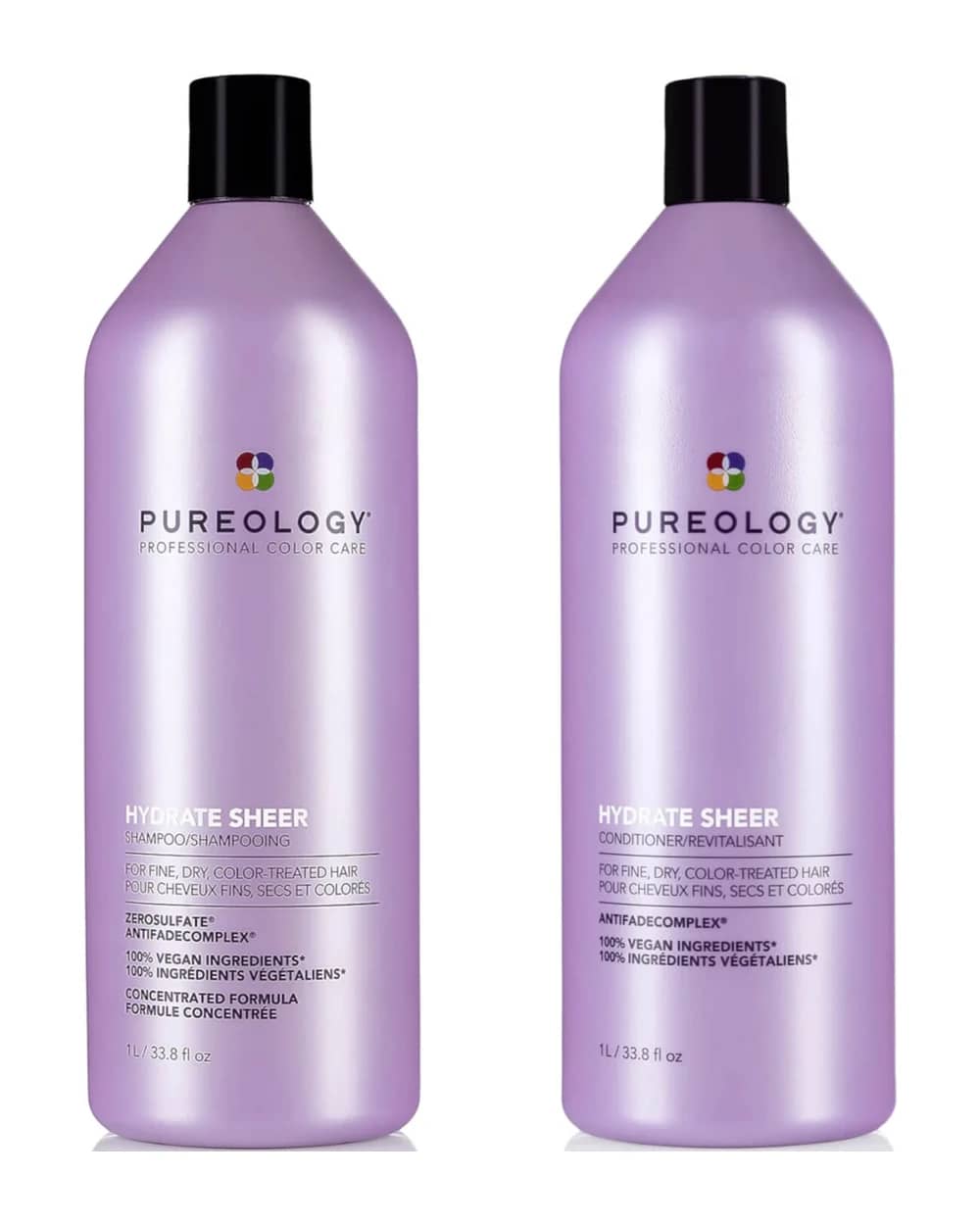 Pureology Hydrate Sheer Shampoo and Conditioner Supersize Bundle for Fine, Dry Hair, Sulphate Free for a Gentle Cleanse