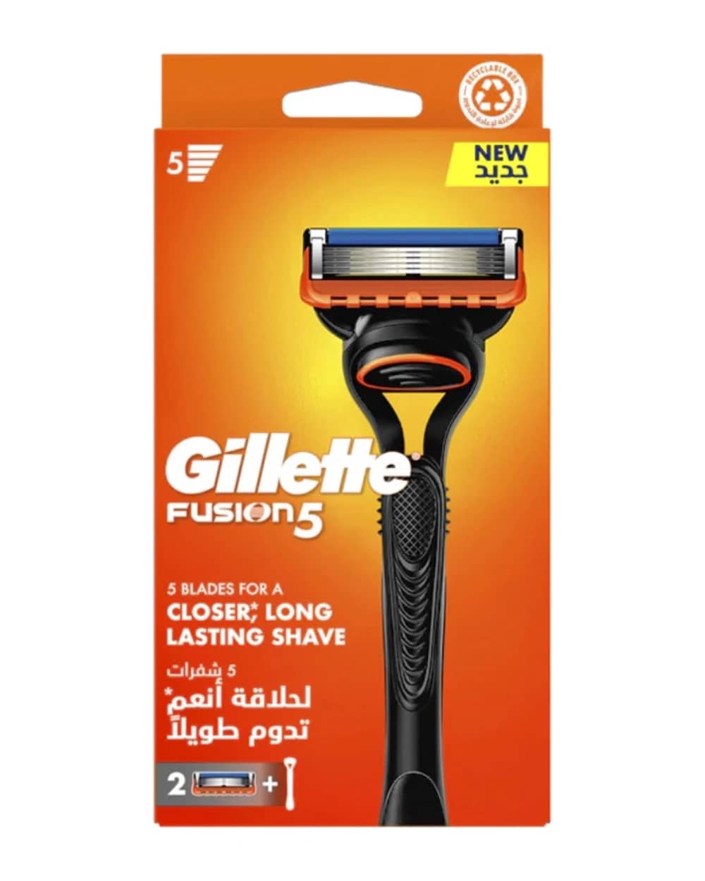 دسته اصلاح ژیلت با 2 یدک Fusion 5