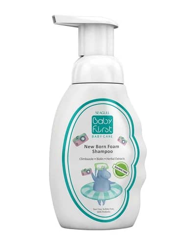 شامپو فوم نوزاد پسر Baby First سی گل 200ml