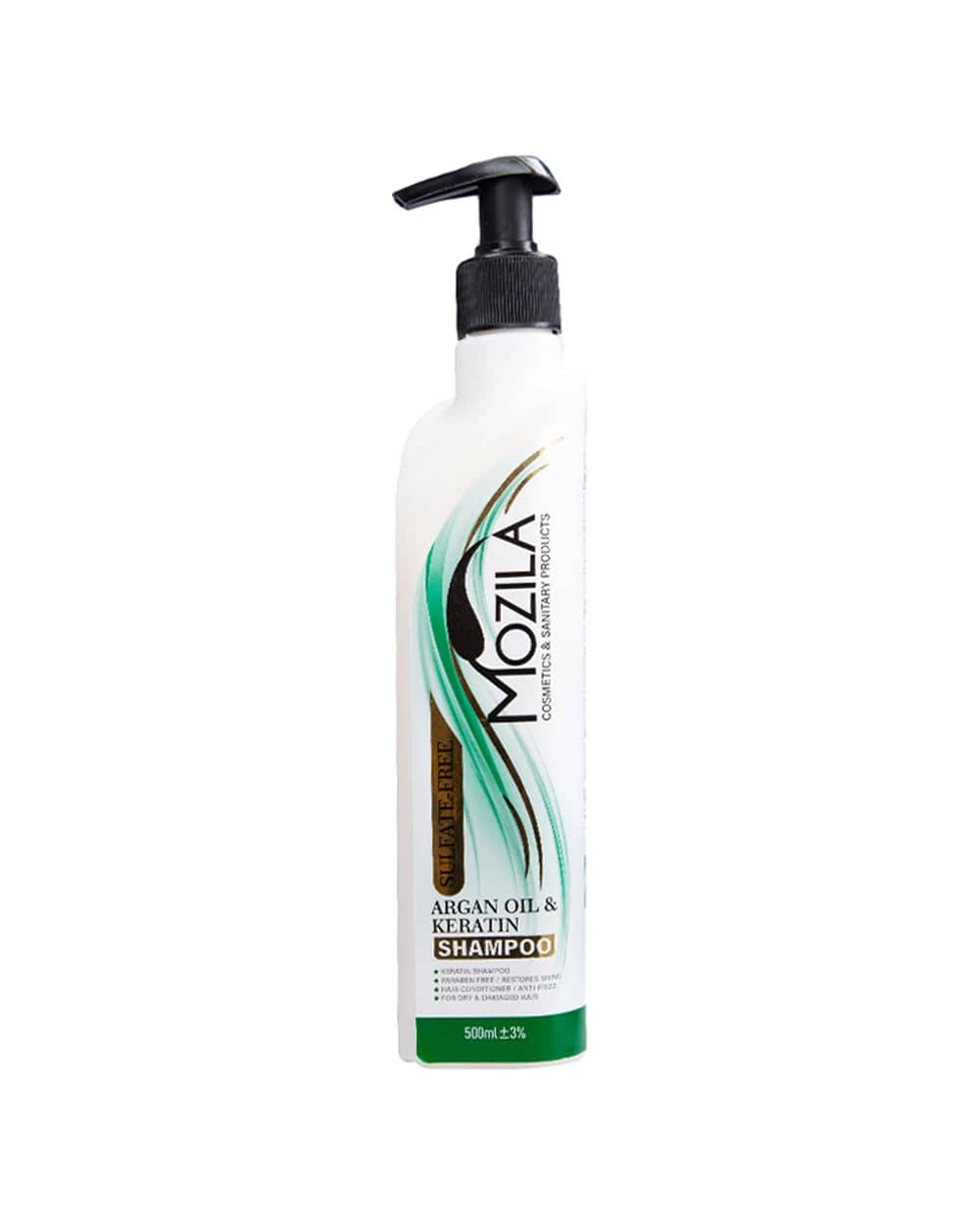 شامپو فاقد سولفات حاوی کراتین و روغن آرگان موزیلا 500ml