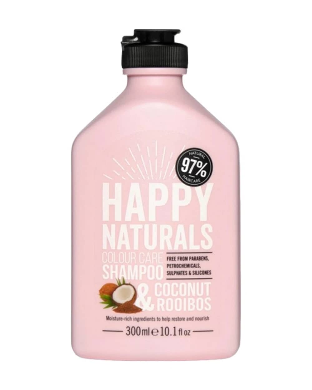 شامپو موهای رنگ شده عصاره نارگیل و گیاه رویبوس هپی نچرال 300ml