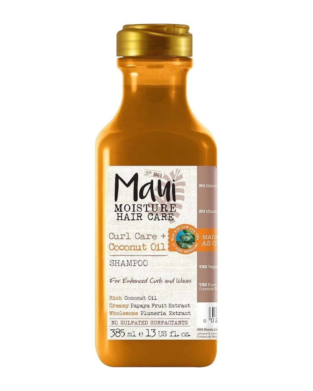 شامپو فاقد سولفات موهای فر روغن نارگیل مائویی 385ml