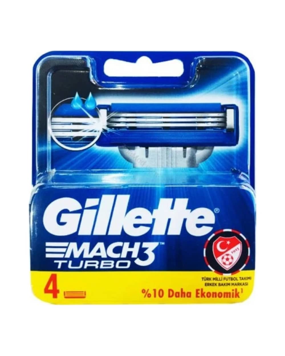 تیغ یدک ژیلت 3 تیغه 4 عددی Mach 3 Turbo