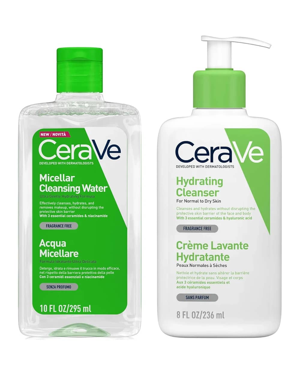 CeraVe Hydrating Double Detergente Duo