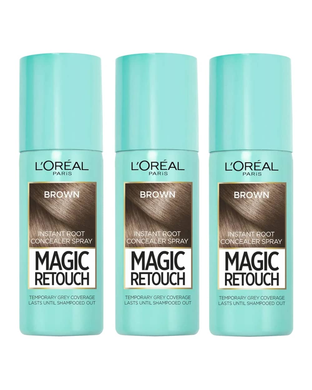 L’Oréal Paris Magic Retouch Medium Brown Root Concealer Spray Trio Bundle