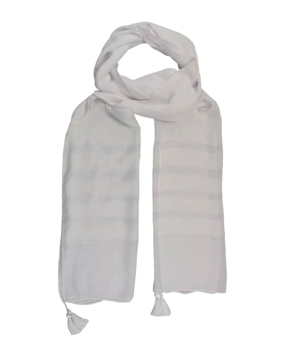 شال طرح اسکارلت سفید کد 5010