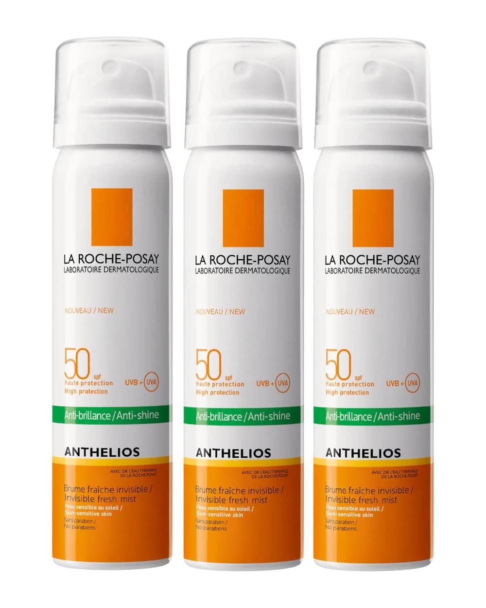 La Roche-Posay Anthelios Anti-Shine Sun Protection Invisible SPF50+ Face Mist 75ml Trio