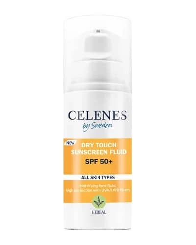 فلوئید ضد آفتاب گیاهی SPF50 انواع پوست Dry Touch سلنز 50ml