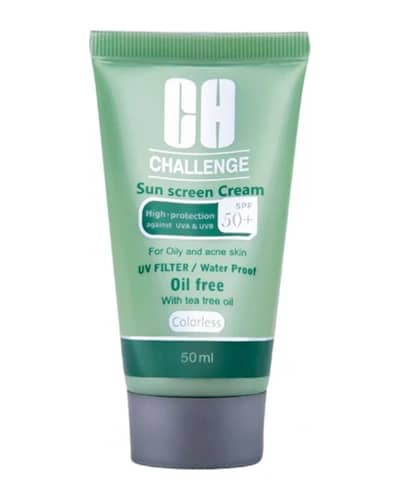 کرم ضد آفتاب بی رنگ SPF50 پوست چرب و جوش دار چلنج 50ml