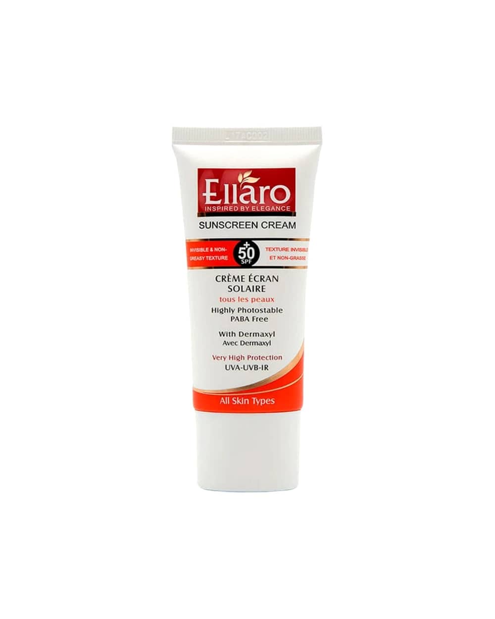 کرم ضد آفتاب بی رنگ انواع پوست SPF50 الارو 50ml