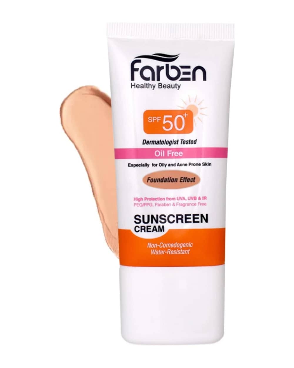 کرم ضد آفتاب رنگی پوست چرب SPF50 فاربن 50ml