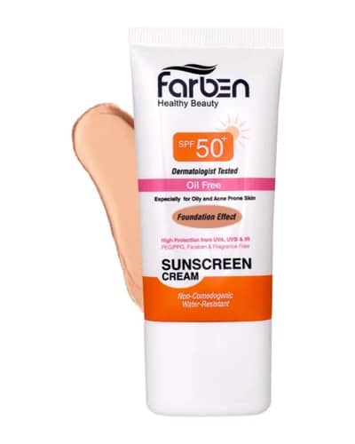 کرم ضد آفتاب رنگی پوست چرب SPF50 فاربن 50ml