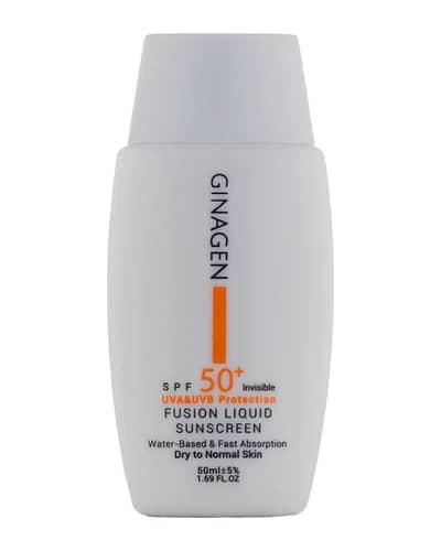 کرم ضدآفتاب ژیناژن بی رنگ پوست خشک و نرمال SPF50