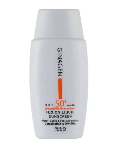 کرم ضدآفتاب ژیناژن بی رنگ پوست چرب و مختلط SPF50