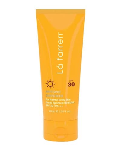 کرم ضد آفتاب و ضد لک بی رنگ پوست های خشک و معمولی SPF30 لافارر 40ml