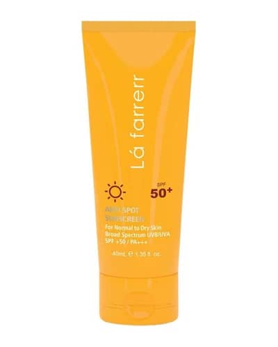 کرم ضد آفتاب و ضد لک بی رنگ پوست های خشک و معمولی SPF50 لافارر 40ml