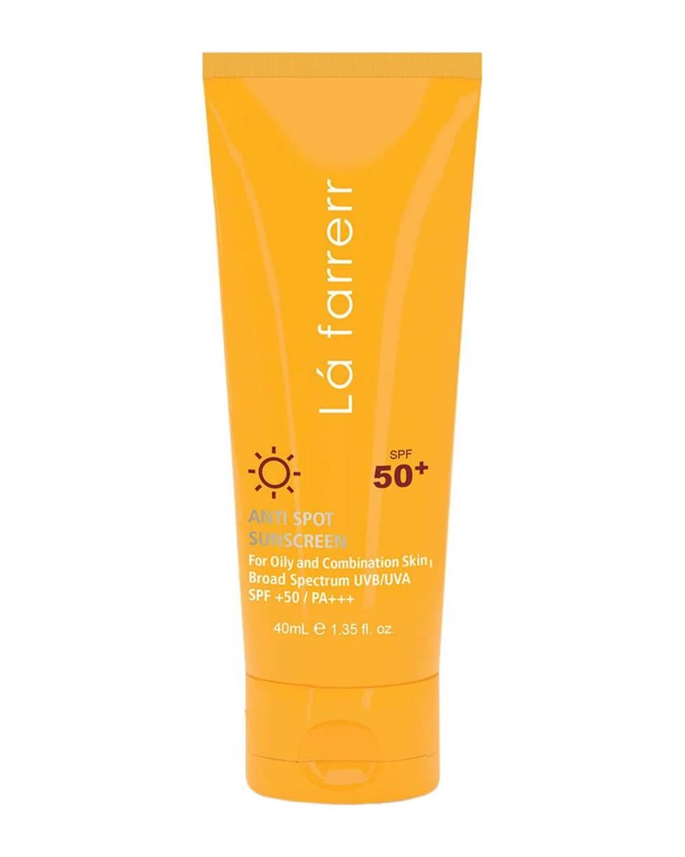 کرم ضد آفتاب و ضد لک بی رنگ پوست های چرب و مستعد آکنه SPF50 لافارر 40ml