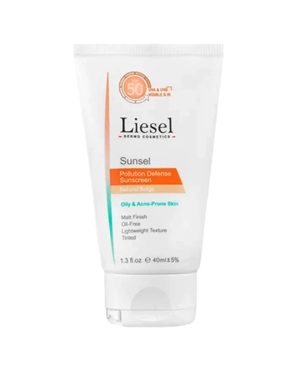 کرم ضد آفتاب بی رنگ پوست چرب و مستعد آکنه SPF50 لایسل 40ml