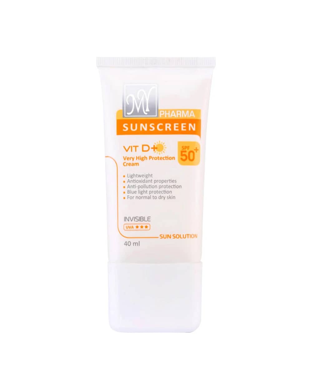کرم ضد آفتاب Vit D بی رنگ SPF50 مای فارما 40ml
