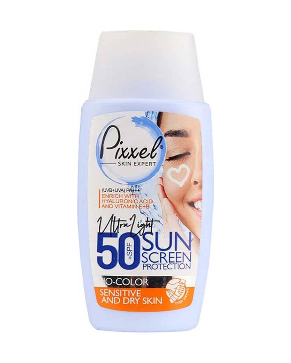 کرم ضد آفتاب بی رنگ SPF50 پوست خشک و حساس پیکسل 50ml