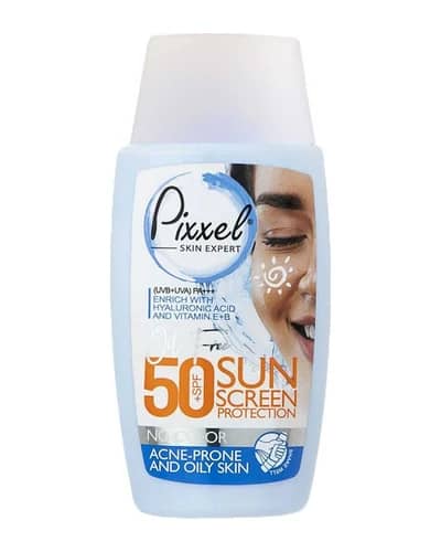 کرم ضد آفتاب بی رنگ SPF50 پوست چرب و جوشدار پیکسل 50ml
