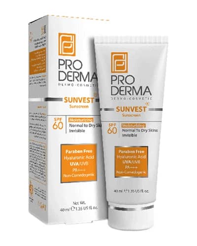 کرم ضد آفتاب و مرطوب کننده SPF60 پرودرما 40ml