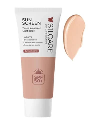 کرم ضد آفتاب رنگی spf50 سیلکر