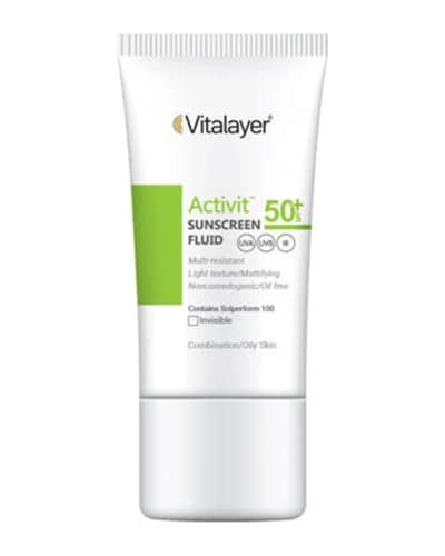 فلوئید ضد آفتاب پوست چرب Activit SPF50 ویتالیر 50ml
