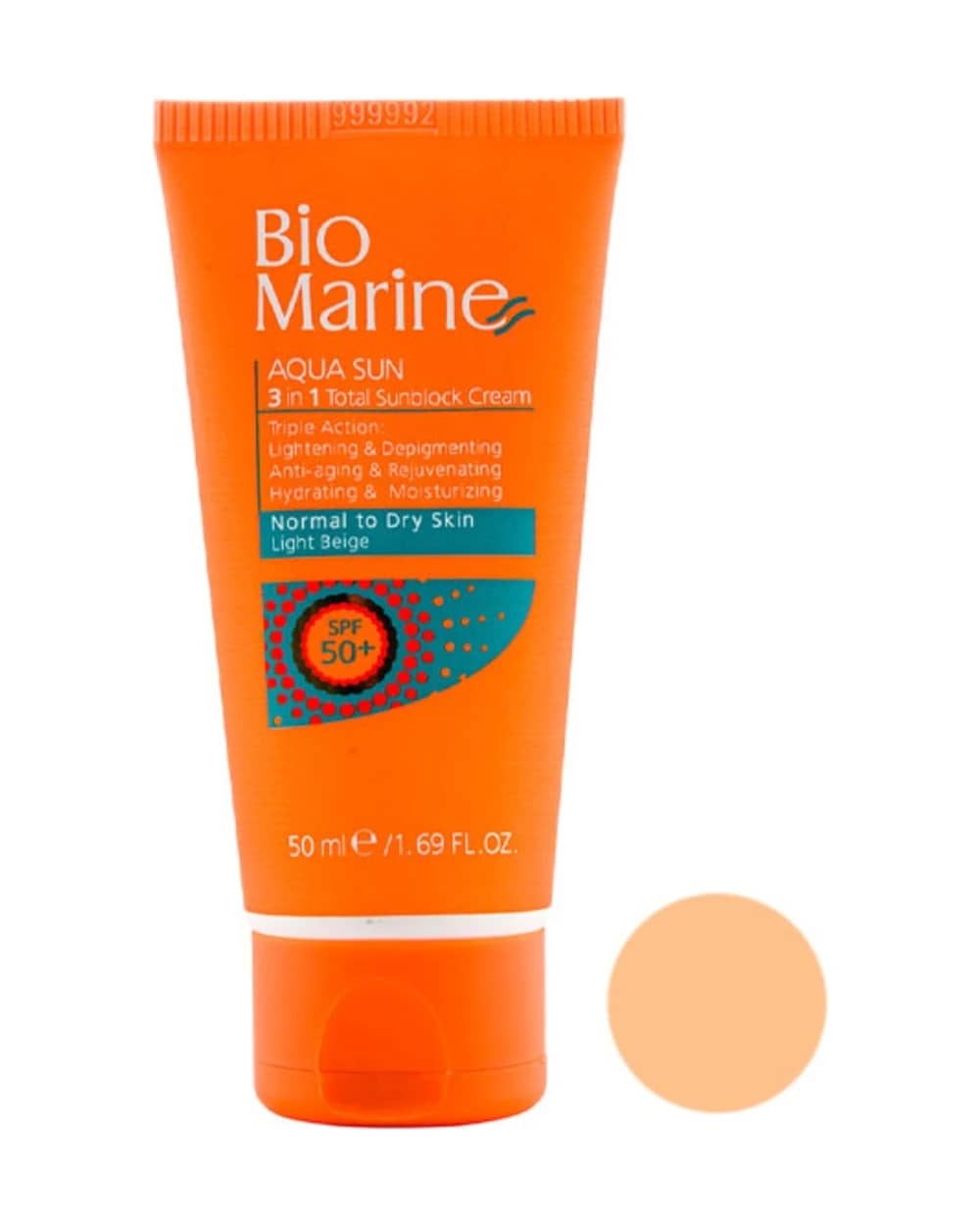 کرم ضد آفتاب رنگی روشن کننده و ضد چروک بایومارین SPF50