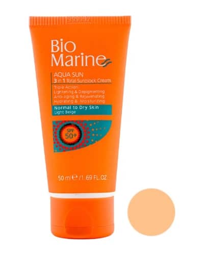 کرم ضد آفتاب رنگی روشن کننده و ضد چروک بایومارین SPF50