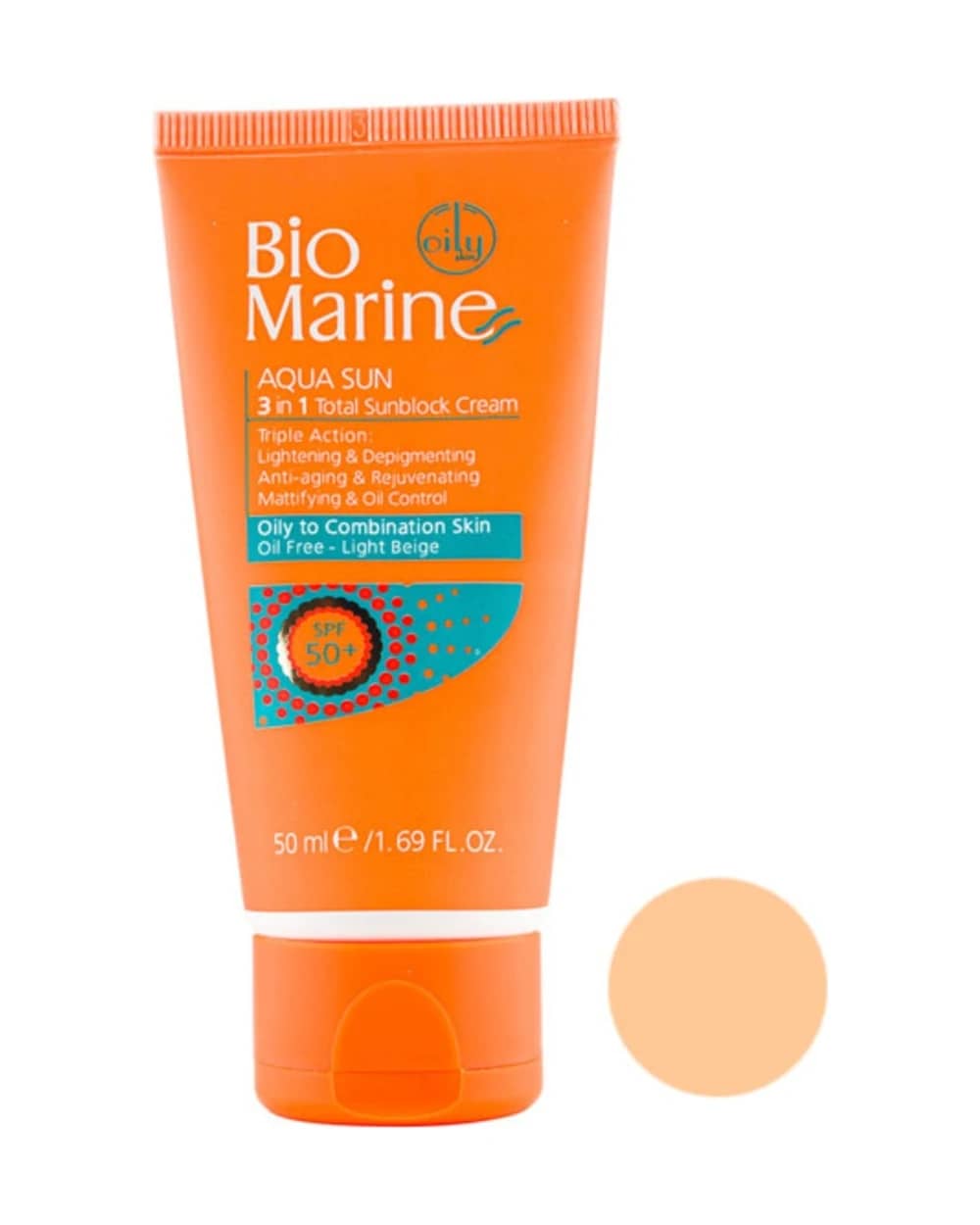 کرم ضد آفتاب رنگی بایومارین پوست چرب SPF50