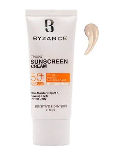 ضد آفتاب رنگی SPF50 بیزانس پوست خشک و حساس