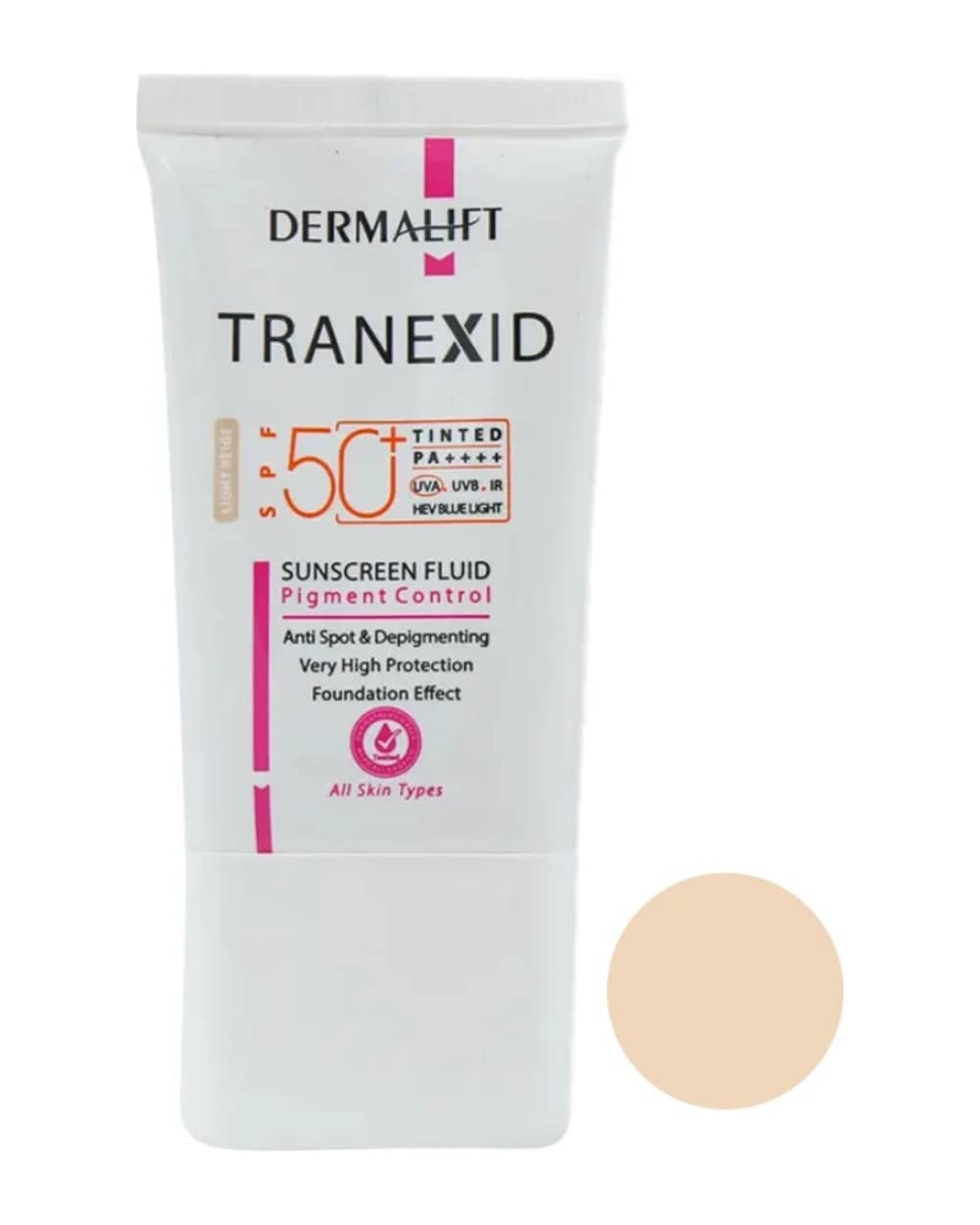 فلوئید ضد آفتاب رنگی ترنکسید درمالیفت SPF50 روشن کننده