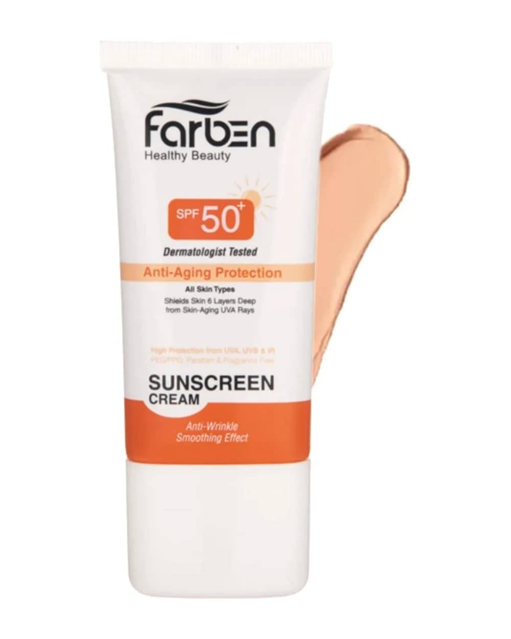 کرم ضد آفتاب ضد چروک رنگی SPF50 فاربن 50ml