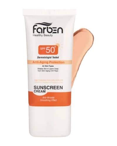 کرم ضد آفتاب ضد چروک رنگی SPF50 فاربن 50ml
