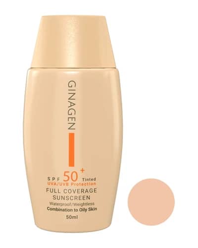 کرم ضد آفتاب رنگی ژیناژن SPF50 پوست چرب و مختلط